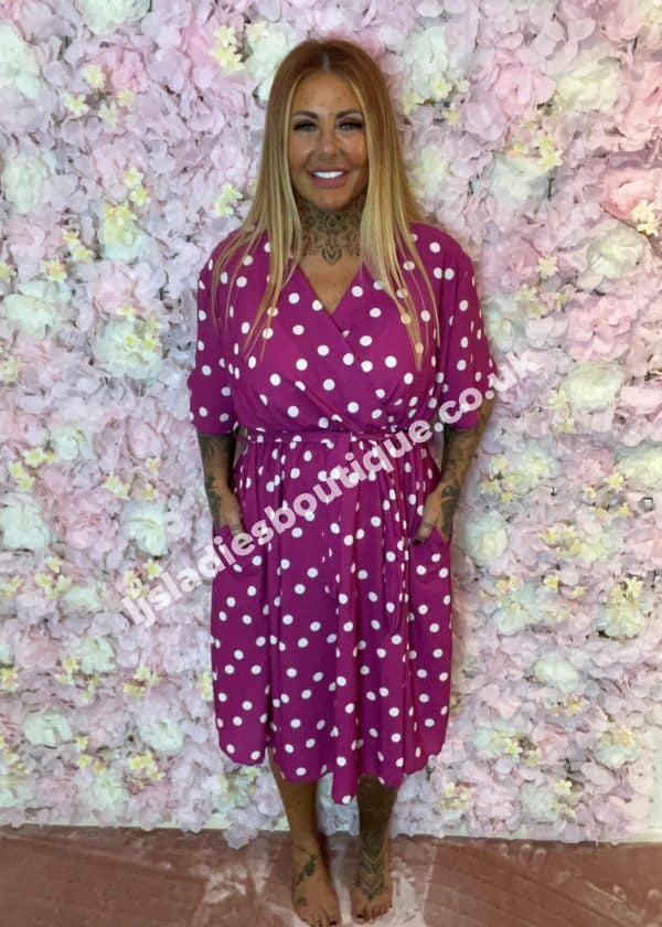 Pink boutique polka cheap dot dress