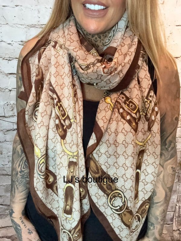 569-Inspired Brown Chain Scarf  *Restocked*